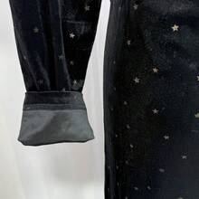 女士中长款金色丝绒睡袍，奢华时尚性感浴袍，家居睡衣，春/秋/冬款 - 黑色 - 查看 9