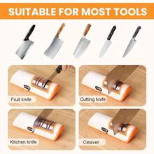 Máy mài dao điện chuyên nghiệp sạc USB, 2 tốc độ mài, dụng cụ mài dao nhà bếp điện, thích hợp cho dao nhà bếp, có chức năng mài và đánh bóng, áp dụng cho nhiều loại dao có lưỡi thẳng. - Nhiều màu - Xem 2