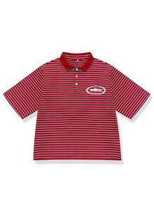 男士夏季薄款条纹半开襟短袖休闲Polo衫 - 彩色 - 查看 2