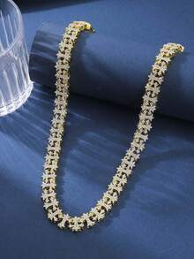 Full-Diamond Iris Cross Cuban Chain, The Perfect Accessory For American Hip-Hop And Rap Fans To Show Off Their Edgy Style And Accentuate Their Collarbone - Fully Diamond Iris Cross Cuban Chain - View 4