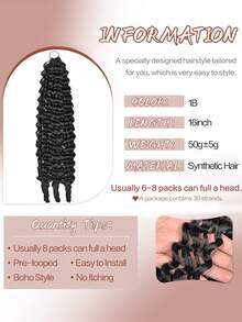 16 Inch 50g Feather Hair Deep Curly Wave Bundles, Pre-Separated Deep Wave Crochet Braids Hair, Miracle Knots Hair Feather Line Hair Extensions For Braiding With String Knotless Burmese Curly Feather Hair For Women - Multicolor - View 3