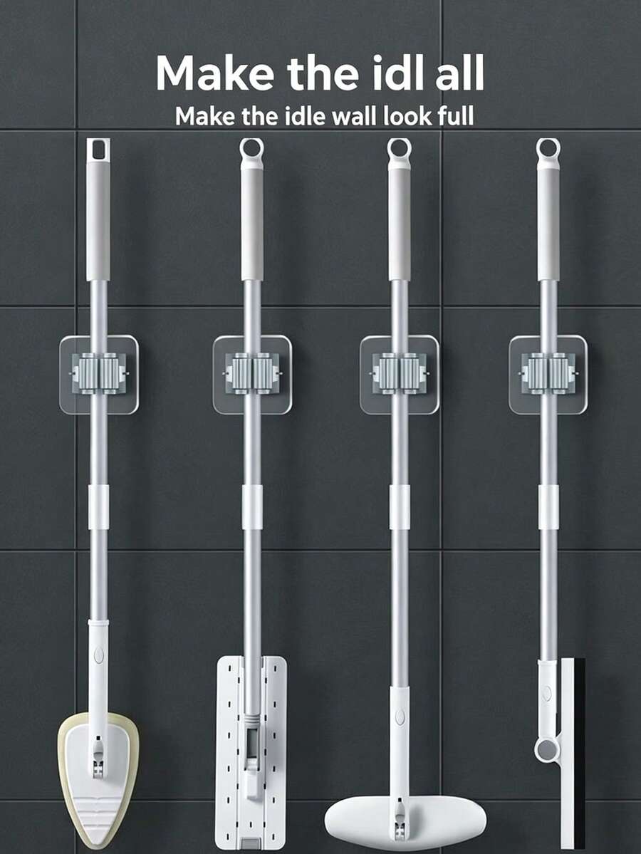 Giá treo chổi đa năng, móc treo chổi gắn tường không cần khoan, kẹp chổi dính chắc chắn. - Nhiều màu - Xem 1