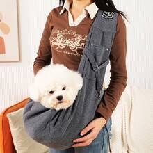 1pc Foldable Breathable Pet Carrier Bag, Large Capacity Pet Sling Bag - Multicolor - View 13