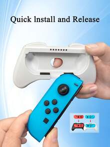 4件套Switch Joy-Con手柄握把套装，防滑、防汗、防摔、防刮，提升游戏体验，适用于Switch OLED主机和Switch手柄 - 查看 6