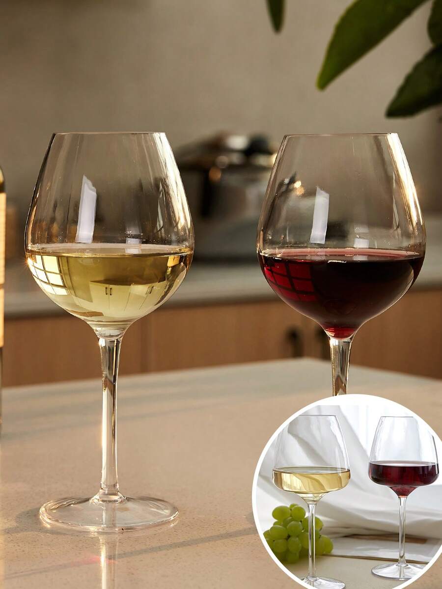 MICHLEY 2/4/6pcs Floating Pool Drink Cups, 480ml/17oz, Unbreakable Clear Tritan Plastic Material, Stemmed Wine/Cocktail/Juice Glasses, Suitable For Beach, Bar, Camping, Dishwasher , Father's Day Gift - Transparent - View 1