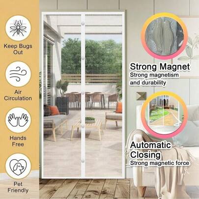 Summer Popular Mosquito Net, Breathable Anti-Mosquito, Self-Magnetic Automatic Closing, Wear-Resistant And Easy To Clean, Essential For Home And Travel