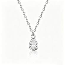 Dây chuyền mặt dây chuyền hình tròn đính đá CZ Cubic Zirconia bằng bạc Sterling 925 dành cho nữ. - tròn - Xem 5