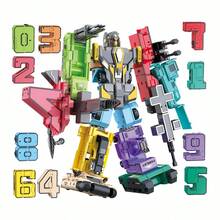 兒童數位變形組合機甲玩具 0-9 數字 + 算術符號 可單獨變形,組合後可形成大型戰士人偶,早期教育算術啟蒙,培養兒童動手能力與大腦想像力,適合 3 歲以上兒童,有趣的生日禮物選擇 - 彩色 - 查看 12