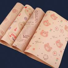 10/20/50pcs Cute Bear Pattern Sandwich/Burger/Rice Ball Wrapping Paper, Grease-Proof Toast Packaging - View 2