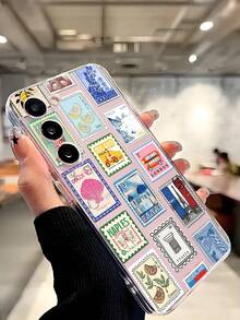 1个世界邮票收藏透明软手机壳，兼容华为荣耀、Galaxy A04e/12/A13/A14/A34/A50/A52/A53/A54/S21/S22/S23/S24/S25/S25Ultra/S25FE/S26/S26 Plus/S26 Ultra/S26 Edge、6A/7A/8A、12T/13T/15T/15T Pro - 無色 - 查看 8