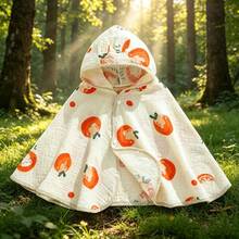 Kids Hooded Cloak Bathrobe, Soft Absorbent All-Season Poncho Style Baby Bathrobe - Multicolor - View 7