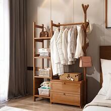Three Sizes Are Available: Natural Color Or Brown.The Multi-Functional Floor Hanger And Storage Drawer Design Make It Suitable For The Bedroom Entrance Hall Storage Rack In The Living Room - Brown Color - View 3