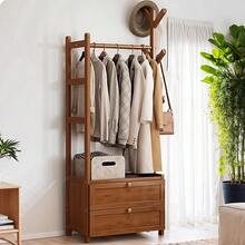 Three Sizes Are Available: Natural Color Or Brown.The Multi-Functional Floor Hanger And Storage Drawer Design Make It Suitable For The Bedroom Entrance Hall Storage Rack In The Living Room - Brown Color - View 4