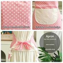 23.6inch*26inch Women's Kitchen Apron With Pockets, Women's Cooking Apron, Retro Apron For Baking Gardening, Christmas Gift - A - View 6