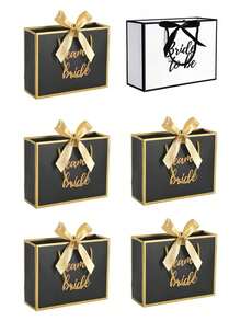 Conjunto de 6 Sacolas de Presente para Noiva, em Papel Kraft Estilo Paisagem, para Decoração de Casamento, com Laço e Fita, Decoração Criativa para Chá de Panela, Sacolas de Papel para Embrulho de Presentes, Lembrancinhas para Noiva, Agradecimento às Madrinhas, Artigos para Despedida de Solteira, Sacolas de Presente para Festa de Casamento e Madrinhas, Ideais como Lembrancinhas de Casamento - sacola de compras - Ver 12