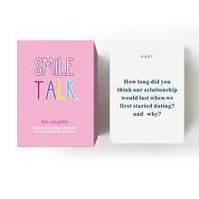 SMILE TALK 情侶對話卡，貼心關係建立破冰遊戲，加深情感連結的溝通卡，浪漫約會之夜、情人節、萬聖節、聖誕節、生日與週年紀念禮物 - 淺粉色 - 查看 5