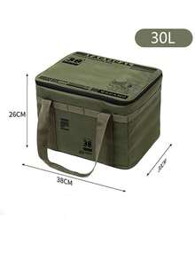 1个30升/7.93加仑大容量露营收纳袋，可折叠烹饪盒整理袋，带3个可调节隔板，底部防水，结实耐用，不含背包配件 - 彩色 - 查看 9