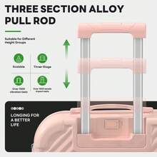 Maleta de Carcasa Rígida ABS+PC con Ruedas y Diseño Rodante, Multicolor, para Oficina, Unisex, con Candado de Combinación y Ruedas Universales - Blanco - Ver 3