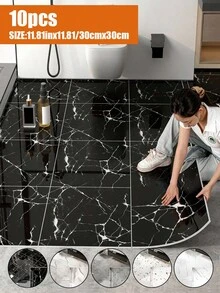 10片装现代奢华金属镜面反光墙贴，采用金属金色和银色压纹饰面，尺寸60厘米*30厘米，乙烯基材质，自带背胶，易撕易贴，加厚隔音墙板 - 10pcs - 查看 2