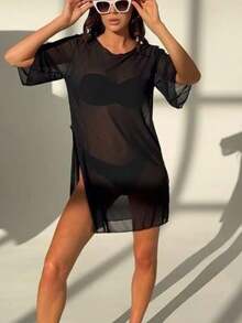 New Women's European And American Beach Chiffon Robe, Casual Swimsuit Cover Up, Versatile Sunscreen Dress,Accessories,Travel Essential - Multicolor - View 14