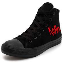 Authentic Casual High-Top Sneakers, Korn Band, Brazil Tour, Follow The Leader, Urban - Black - View 2