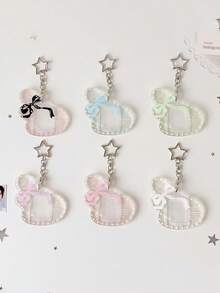 1 chiếc ốp lưng cứng hình cánh nhỏ 1 inch dùng để trưng bày ảnh ID, móc khóa hình ngôi sao, quạt, bảo vệ thẻ. - Nhiều màu - Xem 2