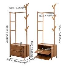 Three Sizes Are Available: Natural Color Or Brown.The Multi-Functional Floor Hanger And Storage Drawer Design Make It Suitable For The Bedroom Entrance Hall Storage Rack In The Living Room - color primario - Ver 10