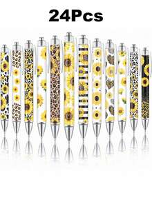 1/6/12pcs Sunflower Ballpoint Pen Set, Daisy Flower Design, Stationery Gift Set, Holiday Gift, Mother's Day Gift, Office Desk Accessories, School & Office Supplies, Back To School & Graduation Gift - Sunflower - View 8