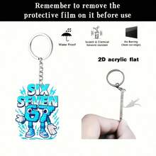 10pcs Letter Shaped Acrylic Keychains, 67 Pattern, Men's 2D Flat Design, Practical & Fashionable Key Chains, Suitable For Gifts And Decoration, Can Be Used For Backpacks, Wallets, Car Keys, 2D Flat Style - Blue - View 8