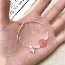 Lucky Four-Leaf Clover Green Handmade Woven Bracelet, Star Pastoral Style Forest Bracelet, Summer All-Match Hand Rope - 6701 - View 10