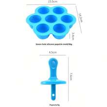 7-Cavity Silicone Ice Cream Pops Mold - DIY Fruit Shake Maker With Easy-Pull Handles & Drip Tray, Vibrant Colors For Homemade Popsicles, Ice Cream, Smoothies - Summer Kitchen Accessories, 1 Set, Style A (Random Color) - Multicolor - View 9