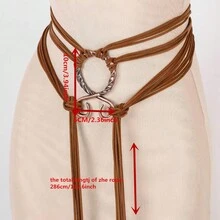 1 pieza Cinturón de cuerda anudado de talla grande, adecuado para mujeres, cadena de cintura estilo nórdico bruja, cinturón de cintura diagonal de trol, accesorio de chamán pagano vikingo, cuerda de cintura estilo bohemio renacentista, cuerda de cintura DIY - D - Ver 4