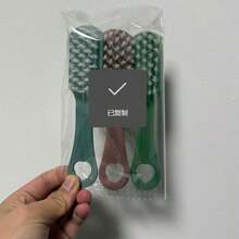 Bàn chải cọ rửa đa năng màu xanh nhạt, lông mềm, chất liệu nhựa bền, không gây trầy xước, thích hợp cho giày thể thao, giày vải, quần áo, phòng tắm, vật dụng thiết yếu quanh năm. - 3 cái - Xem 3