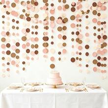 1pc/2pcs/3pcs Polka Dot Floral Wreath, Cream, Brown, Pink Boho Style Hanging Paper Circular Dotted Garland, Suitable For Neutral, Country, Cowgirl, Western, Birthday, Shower, Wedding, Woodland Party Decor - A - View 1