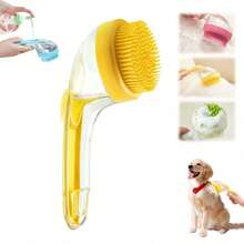 Sikat Mandi Hewan Peliharaan 2-in-1, Sikat Perawatan Anjing Baru dengan Dispenser Sampo Terintegrasi (Bulu Sikat Lembut), Cocok untuk Kucing dan Anjing Berbulu Panjang dan Pendek - MultiWarna - View 2