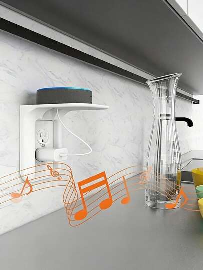 1/2 chiếc kệ ổ cắm điện gắn tường không cần khoan, giá đựng đồ, giá sắp xếp công tắc ổ cắm, giá đựng đồ nhà bếp, giúp tiết kiệm không gian loa, có thể chịu tải trọng lên đến 4,5kg!