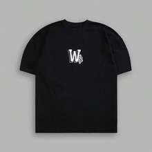 Darcsport T-Shirt For Men And Women, Sports Casual Printed Loose Round-Neck Cotton T-Shirt - màu đen - Xem 4