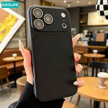 Koolife 霧面黑 TPU 手機殼，大鏡頭窗保護，防滑、防摔、耐用，商務設計適合男女，理想聖誕禮物，相容 Apple 17/17 Pro/17 Pro Max/16/15/14/13 - 黑色 - 查看 7