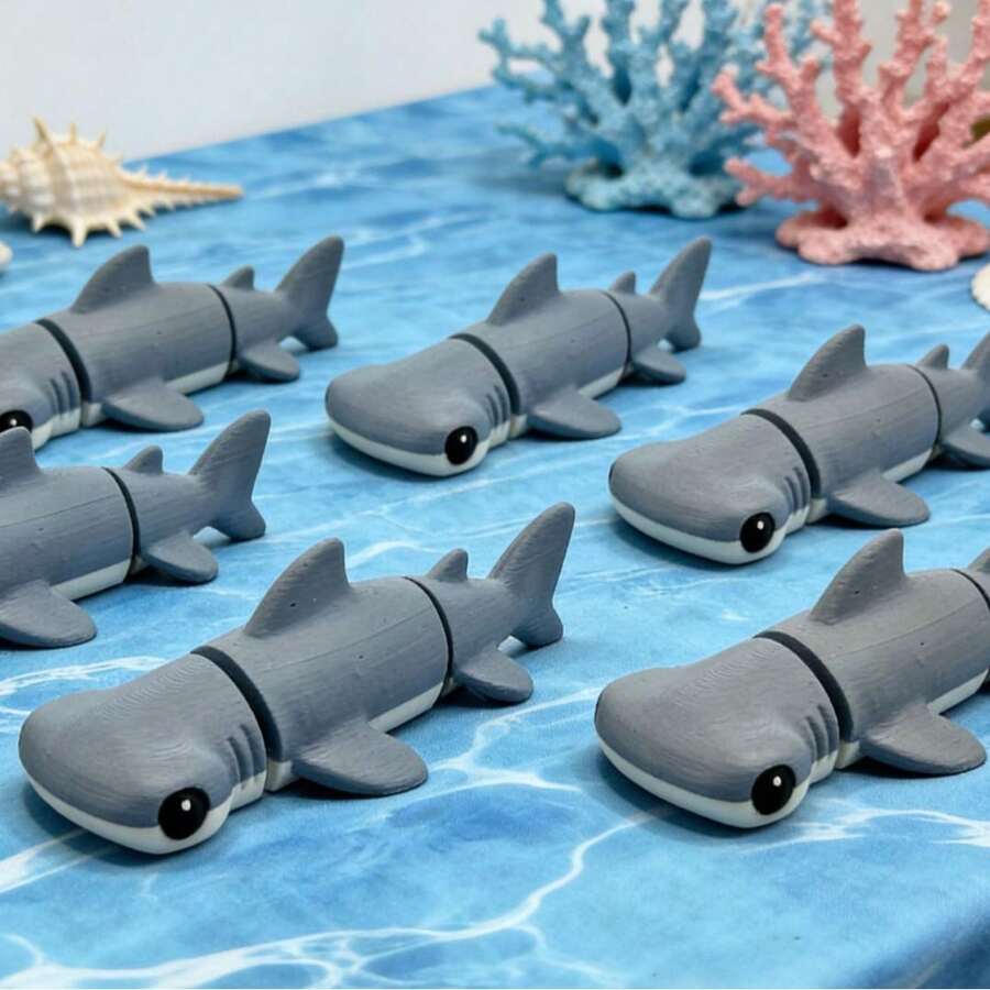 1 mô hình cá mập đầu búa 3D nhiều màu sắc, quà tặng thủ công sáng tạo, đồ chơi, đồ trang trí động vật có khớp nối cho ngoài trời, trong nhà, bàn làm việc văn phòng. - Cá mập đầu búa - Xem 1