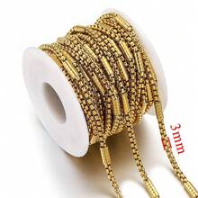 1米金银不锈钢链，混合珠链，适用于DIY珠宝制作、手链项链手工工艺品 - 鏈條 - 查看 15