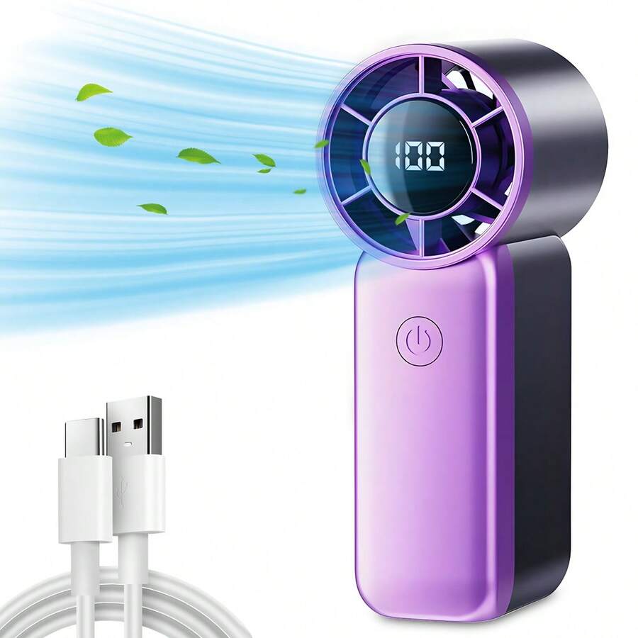 Mini Handheld Turbo Fan, Portable Travel Fan, Lightweight & Quiet Design, High-Speed Airflow, USB Rechargeable, Suitable For Camping, Vacation, Travel, Beach, Essential For Summer - Multicolor - View 1