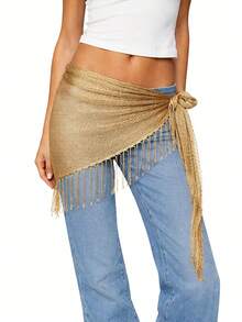 1pc Women's Sequin Tassel Waist Chain, Waist Decoration For Street Dance, Jazz Dance, Fashionable Accessory - Multicolor - View 8