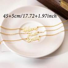 1 pièce Collier personnalisé avec prénom, Collier prénom en or 14 carats, Collier prénom style minimaliste, Collier pour femme, Bijoux pour femme, Cadeau sexualisé, Cadeau d'anniversaire, Cadeau fête des mères - Multicolore 2 - Voir 4