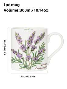 1 pieza Taza pequeña de porcelana de hueso fina de 300ml, diseño de flores, lirio del valle con borde dorado, diseño azul, diseño de amapola, diseño de petunias, diseño de lavanda para elegir, uso diario normal. - Multicolor - Ver 13