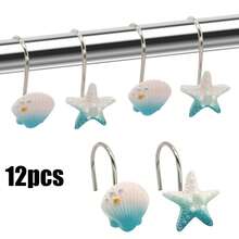 12 chiếc móc treo kiểu biển, móc sắt chắc chắn, chống thấm nước và chống gỉ, kiểu Địa Trung Hải mang đến không khí biển cả, vật dụng và quà tặng mùa hè được đề xuất. - Nhiều màu - Xem 2