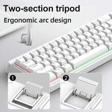 FREE WOLF M68SE Wired Keyboard, Compact Design / 68-Key Layout / Colorful Backlight / TYPE-C Cable Connection / Suitable For Travel And Office Use - 查看 7