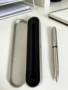 2pcs Luxury Metal Ball Pen Set (1 Pen + 1 Metal Pen Box), 4 Colors Available (Black Gold/Black Silver/Full Steel Gold/Full Steel Silver) With Metal Trim, Elegant Business Pen With 1.0mm Smooth Writing Refill, Suitable For Business Professionals, Office Workers, Teachers, Students And More. Premium Quality, Practical Performance, And Elegant Appearance, Also An Ideal Gift For Holidays, Birthdays, Graduations, New Jobs, Corporate Appreciation, And Client Visits. - Metal Pen - View 12