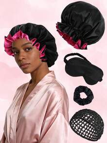 Women's Headwrap, Bohemian Style, Made Of Polyester, Versatile Design, Great For Bathing - 60 Lace Hat + Mesh Cap + Eye Mask + Small Hair Accessory - View 11