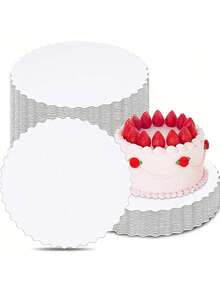 5/10pcs Round White Cake Bases, Ripple Paper Cake Stands, Suitable For Baking, DIY Cakes, Desserts, Wedding Celebrations, Birthday Parties, Snacks, Cupcake Displays, Theme Parties, Cake Decorations, Wedding Parties, Easter, Mother's Day, Father's Day And Other Occasions. - Multicolor - View 10