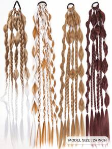 24 Inch Handmade Mixed Color Bubble Twist Hair Extensions - Vacation Style Hair Extensions, Suitable For All Hair Types - Multicolor - View 7